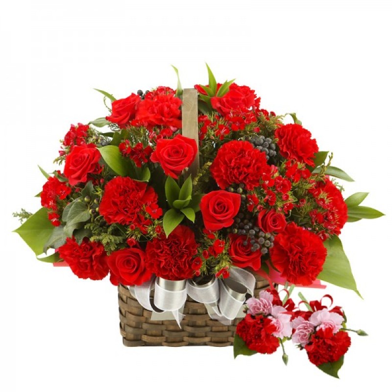 Beautiful Rose & carnations Basket